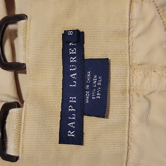 Ralph Lauren Blue Label Multi Pocket Linen Silk Paratrooper Cargo Pants Sz 8 - Picture 7 of 7